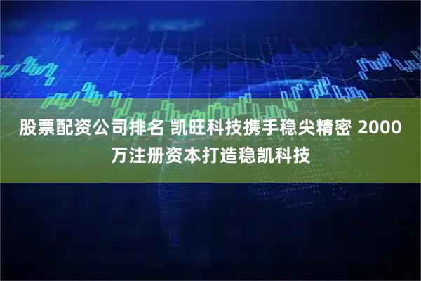 股票配资公司排名 凯旺科技携手稳尖精密 2000万注册资本打造稳凯科技